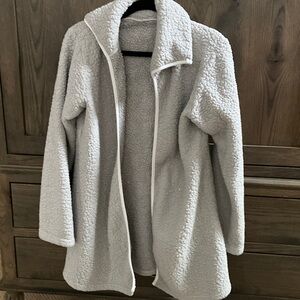 Cozy Gray Sherpa Jacket